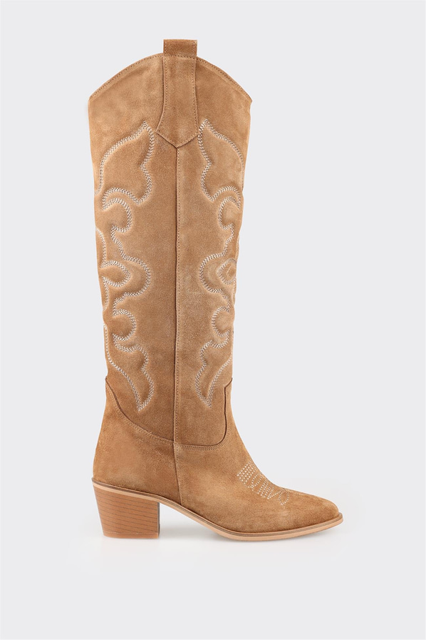 Taba Deri Kadın Çizme