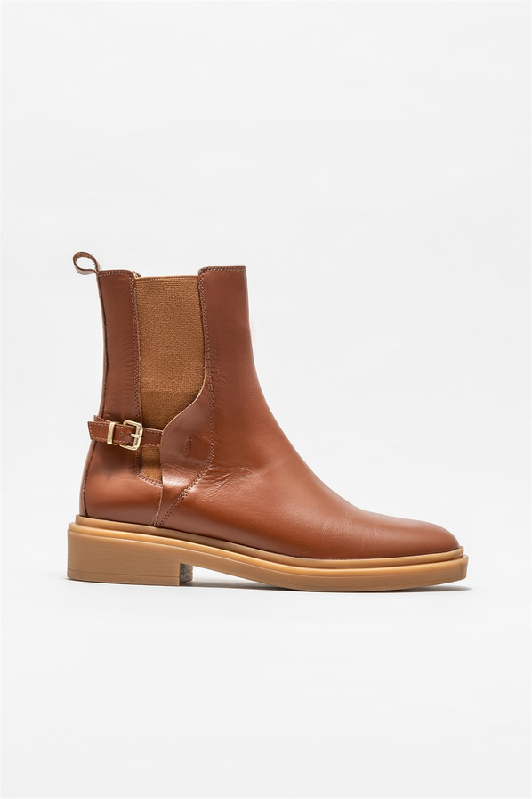 Taba deri kadın bot, günlük kullanım için - Elle Shoes