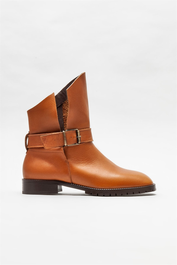 Taba deri kadın bot, günlük kullanım için - Elle Shoes