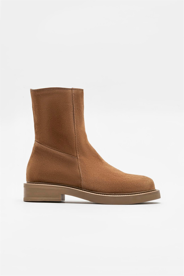 Taba deri kadın bot, günlük kullanım için - Elle Shoes