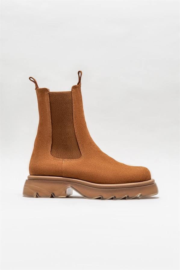 Taba deri kadın bot, günlük kullanım için - Elle Shoes