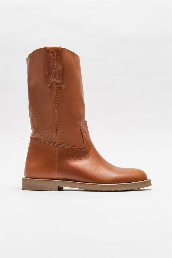 Taba deri kadın bot, günlük kullanım için - Elle Shoes