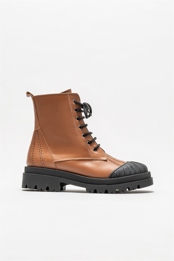 Taba deri kadın günlük bot, günlük kullanım için - Elle Shoes