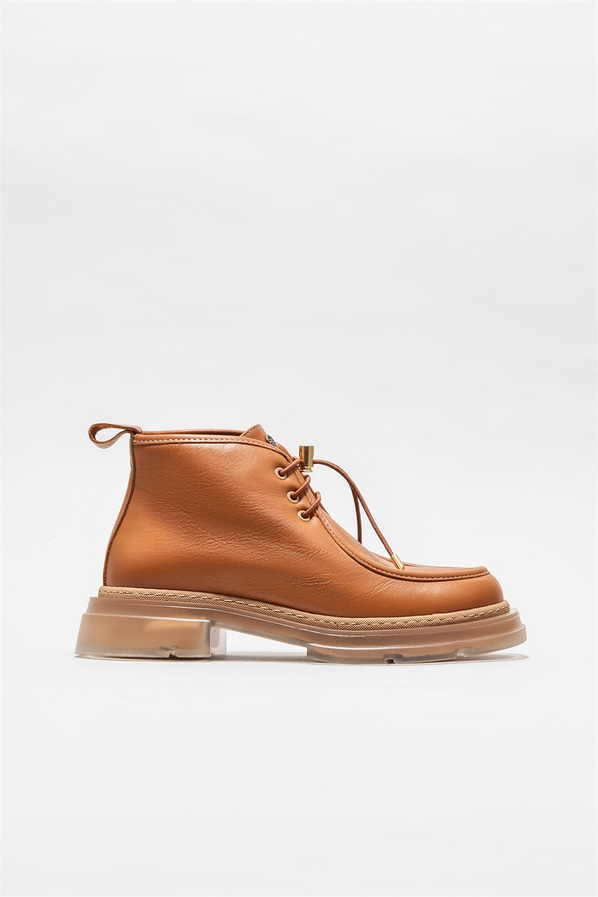 Taba deri kadın bot, günlük kullanım için - Elle Shoes