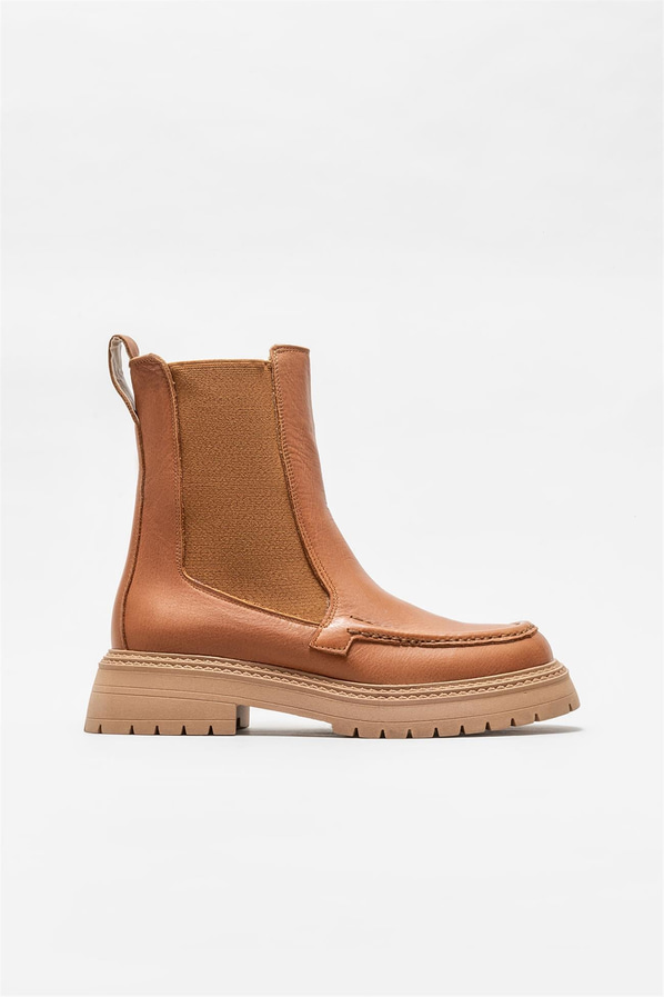 Taba deri kadın chelsea bot, günlük kullanım için - Elle Shoes