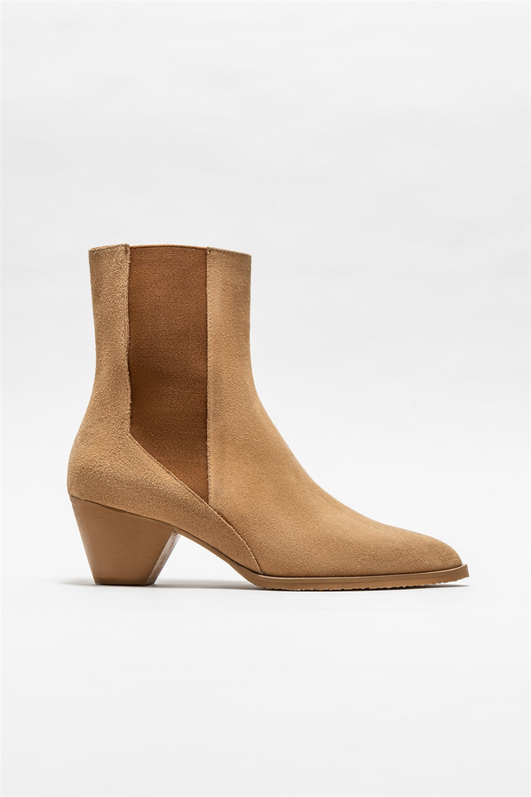 Taba deri kadın bot, klasik stil için - Elle Shoes