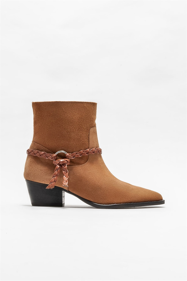 Taba deri kadın klasik bot - Elle Shoes