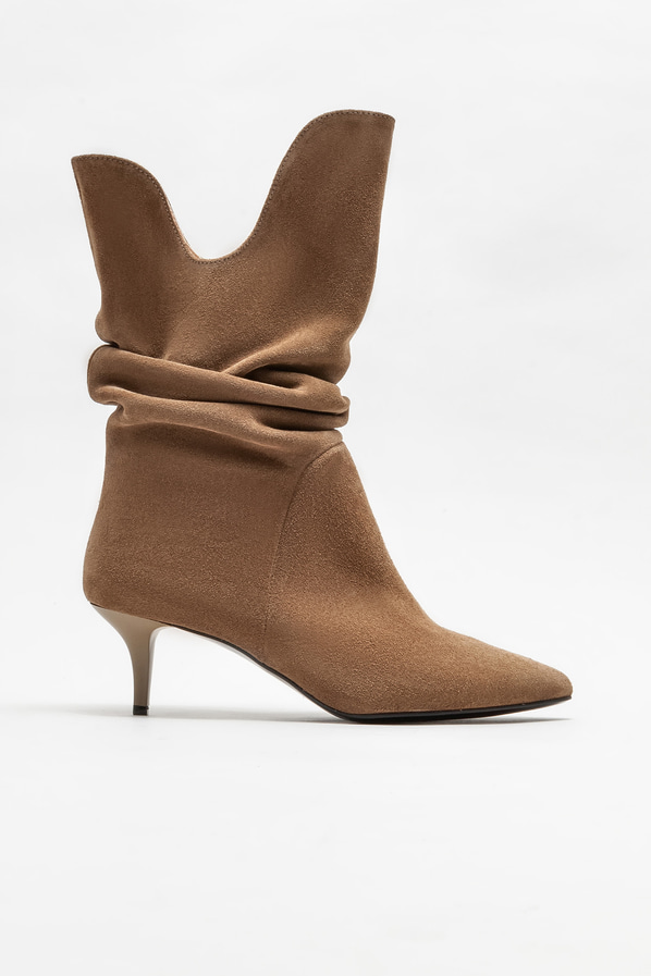 Taba deri kadın klasik bot - Elle Shoes