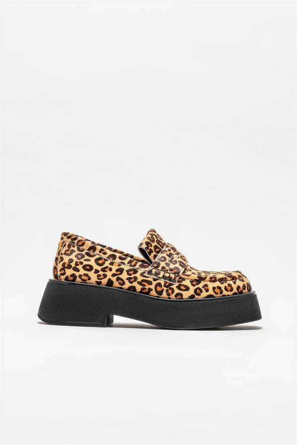 Taba deri kadın loafer - Elle Shoes
