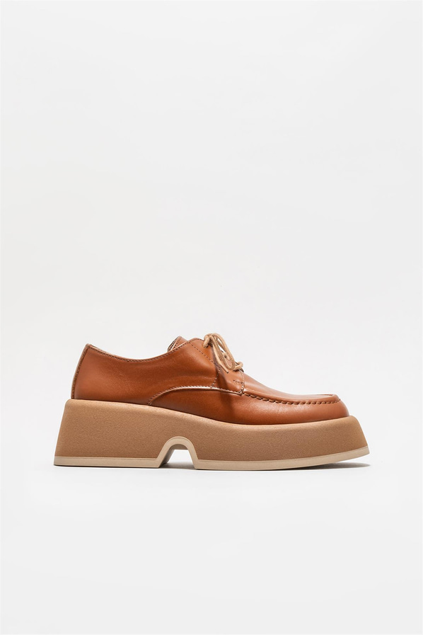 Taba deri kadın ayakkabı - Elle Shoes