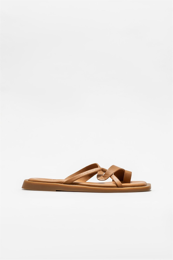 Taba deri kadın terlik - Elle Shoes
