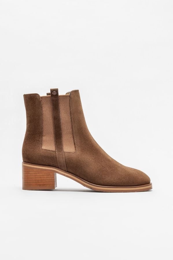 Taba deri topuklu kadın bot - Elle Shoes