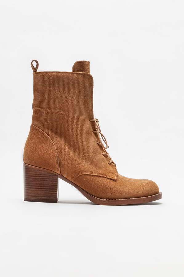 Taba deri topuklu kadın bot - Elle Shoes