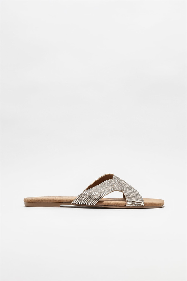 Taba düz kadın terlik - Elle Shoes