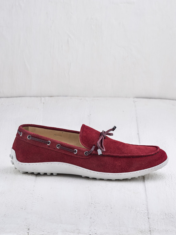 Kırmızı deri erkek günlük ayakkabı, günlük kullanım için - Elle Shoes