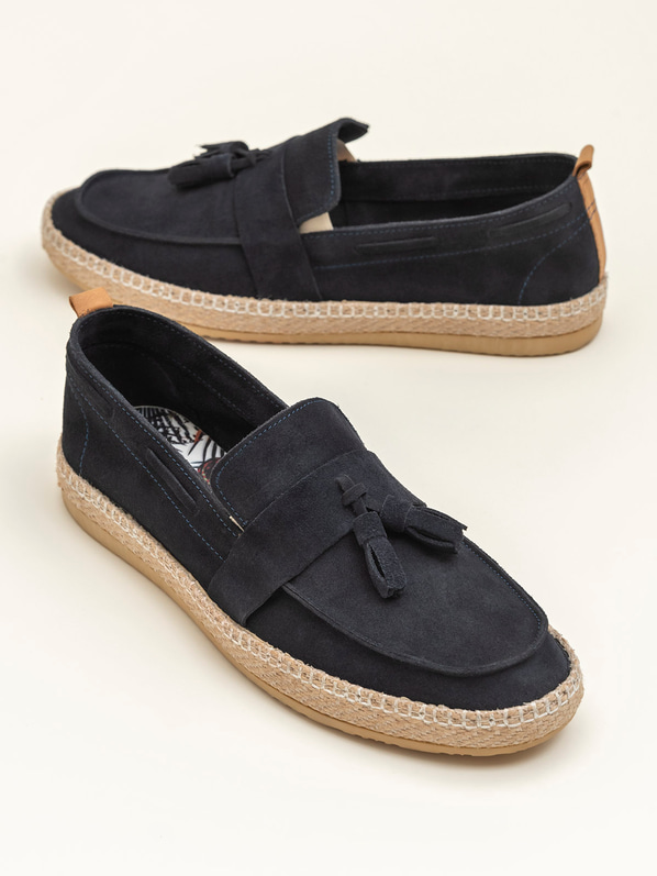 Travis-1 Hakiki Deri Erkek Loafer LACIVERT