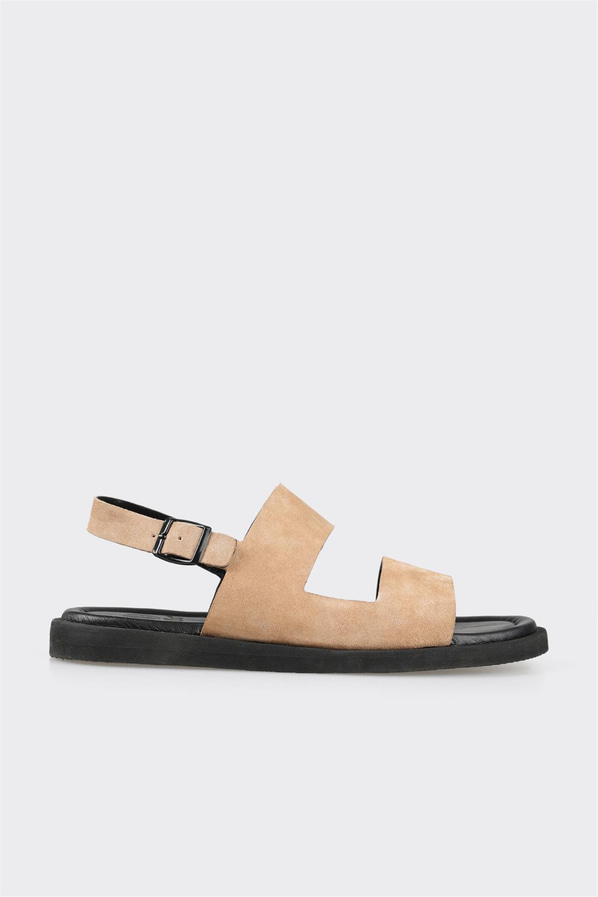 Vizon süet bantlı erkek sandalet, rahat kullanım için - Elle Shoes