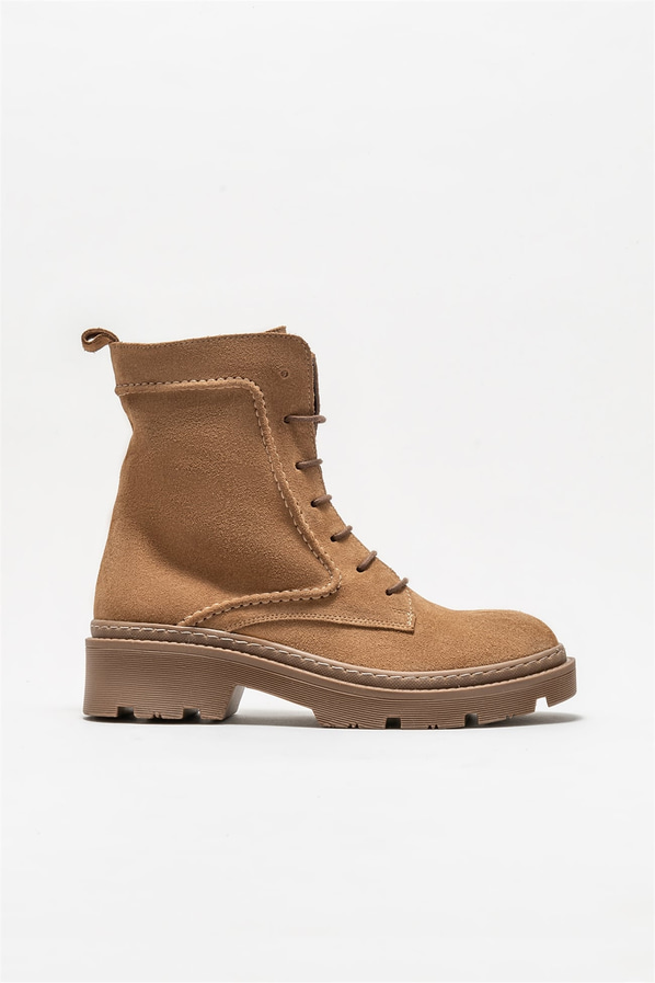 Vizon deri kadın bot, günlük kullanım için - Elle Shoes