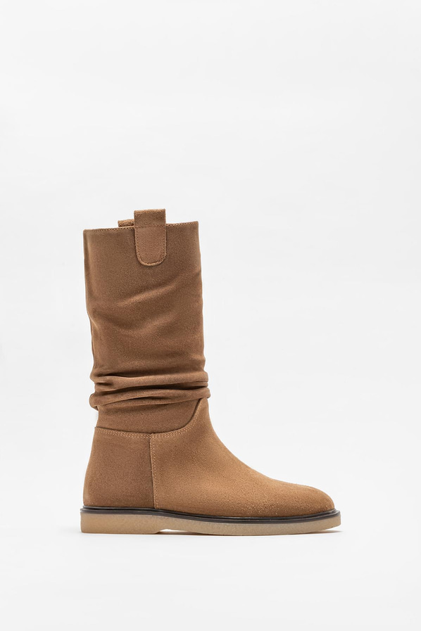 Vizon deri kadın bot, günlük kullanım için - Elle Shoes