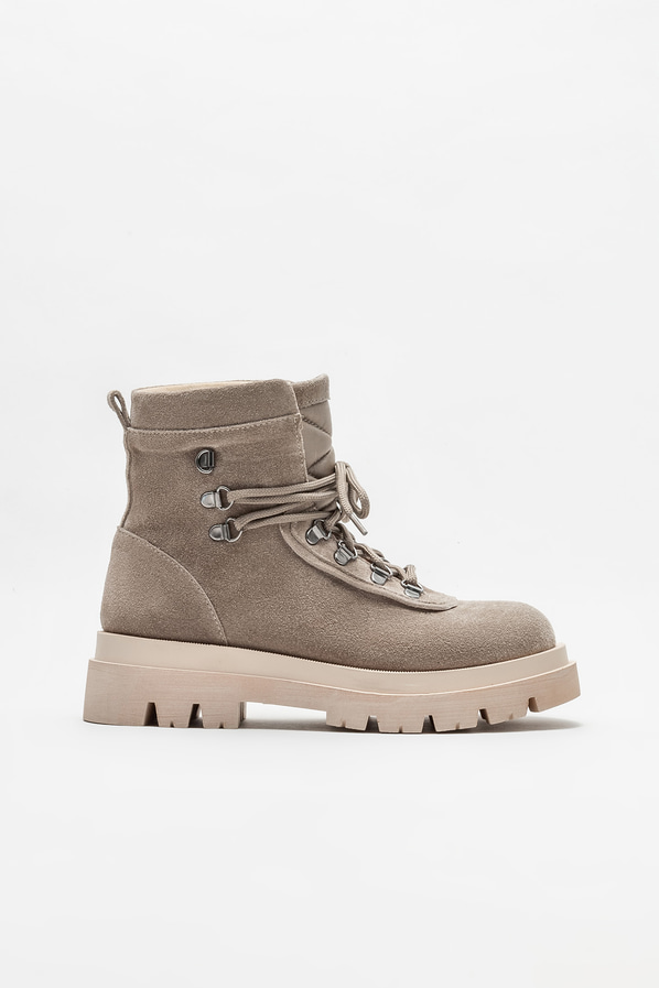Vizon deri düz kadın bot, günlük kullanım için - Elle Shoes