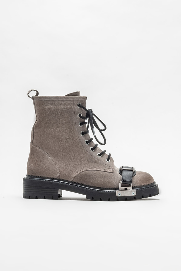 Vizon deri düz kadın bot, günlük kullanım için - Elle Shoes