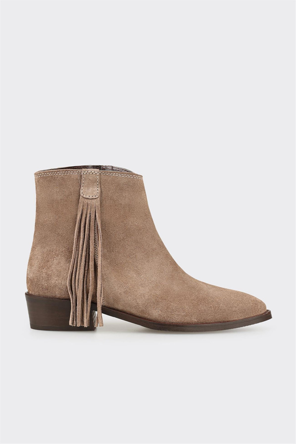 Vizon Deri Kadın Klasik Bot