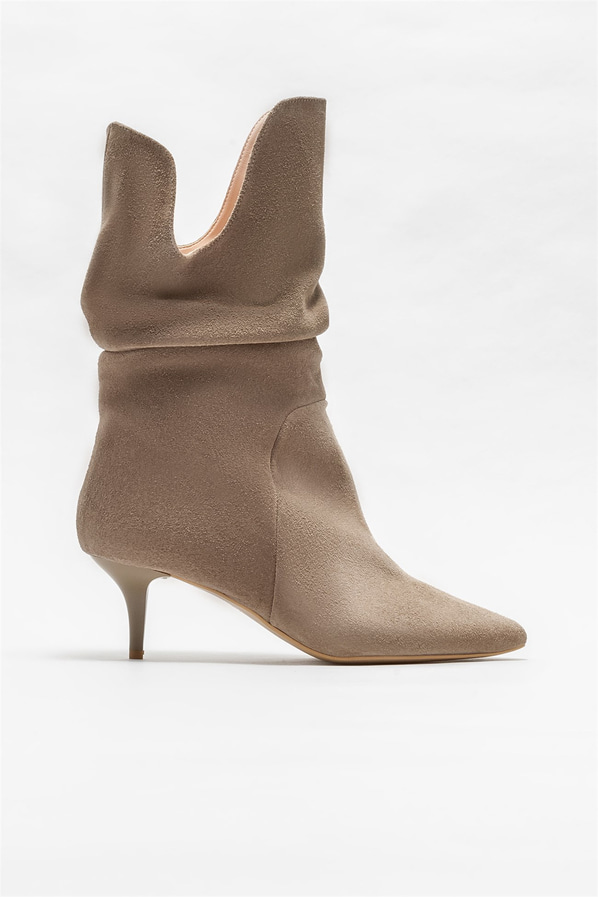 Vizon deri kadın klasik bot - Elle Shoes