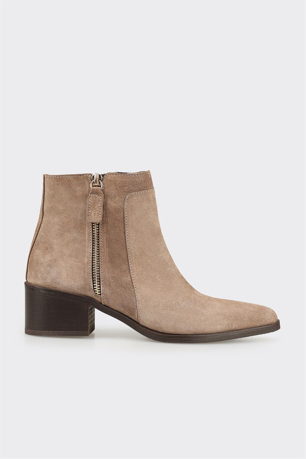 Vizon Deri Kadın Klasik Bot