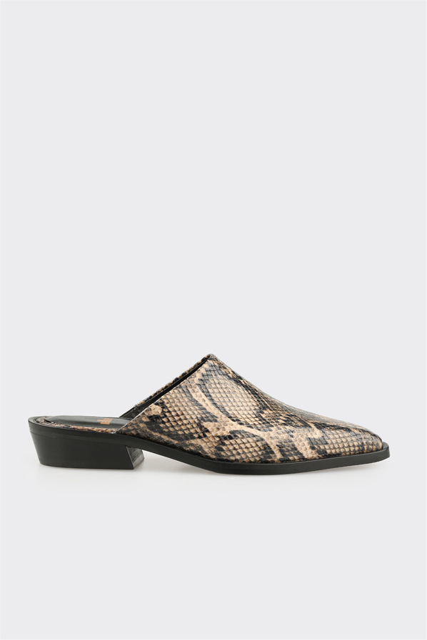 Vizon deri kadın terlik - Elle Shoes