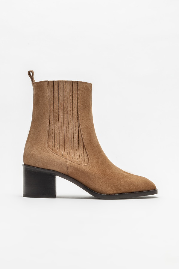 Vizon deri topuklu kadın bot - Elle Shoes