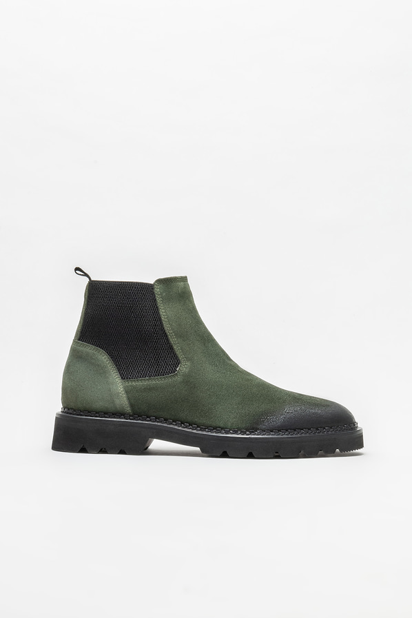 Yeşil deri erkek günlük bot, günlük kullanım için - Elle Shoes