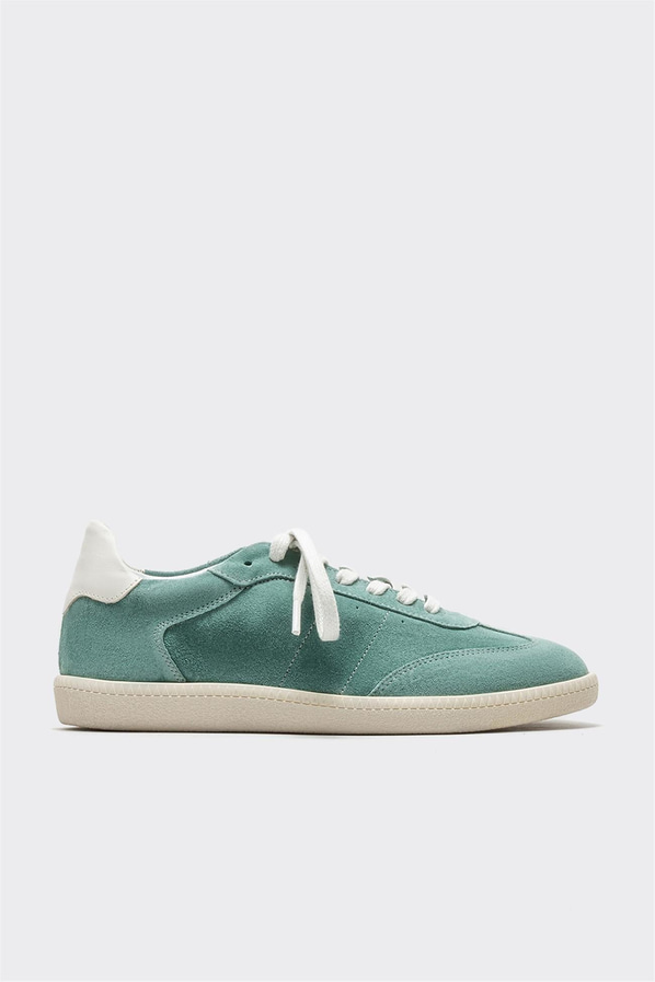 Yeşil deri kadın sneaker - Elle Shoes