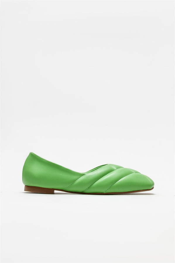 Yeşil kadın babet - Elle Shoes