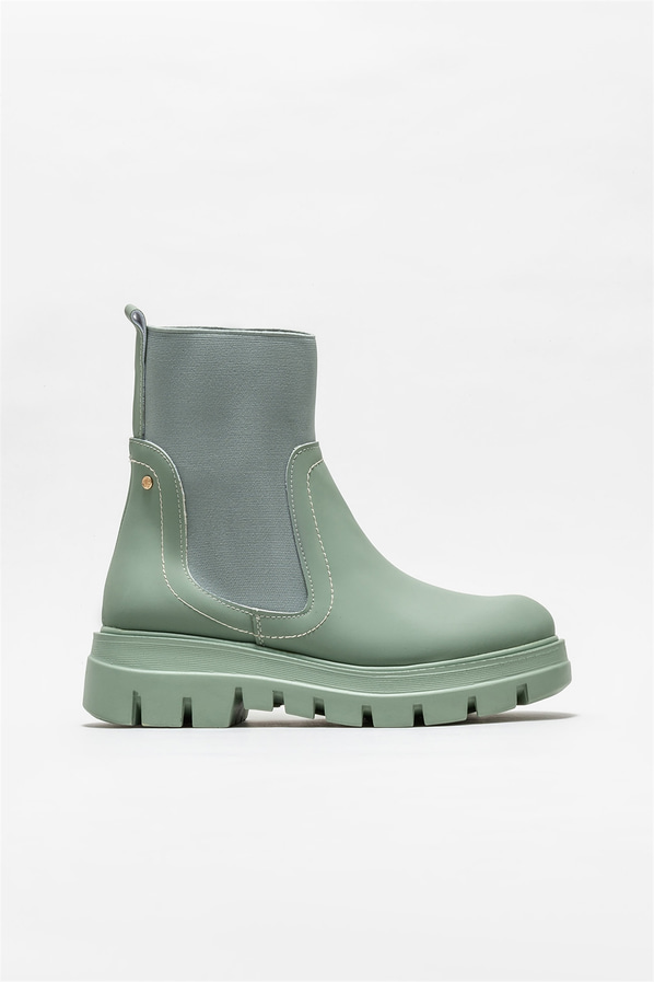 Yeşil düz kadın bot, günlük kullanım için - Elle Shoes