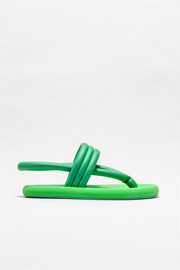 Yeşil kadın sandalet - Elle Shoes