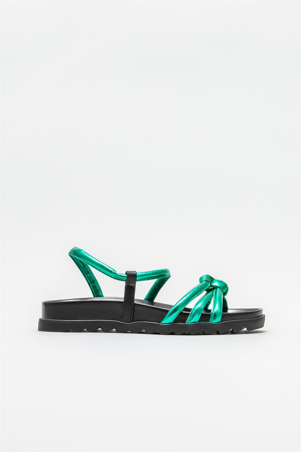Yeşil kadın sandalet - Elle Shoes