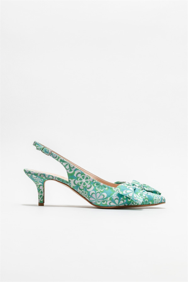 Yeşil topuklu kadın ayakkabı - Elle Shoes