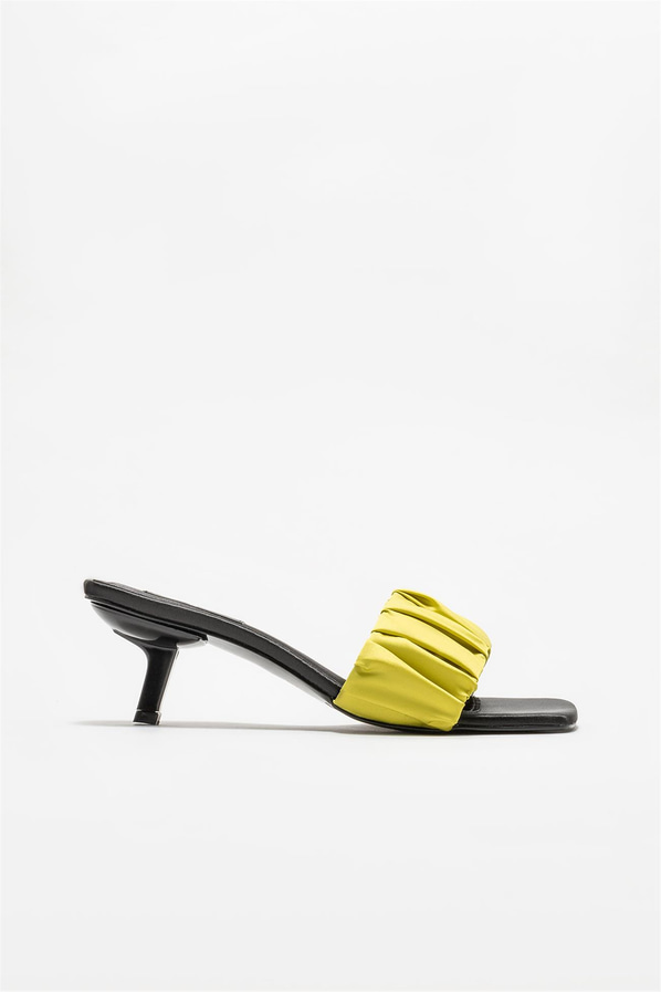 Yeşil topuklu kadın terlik - Elle Shoes