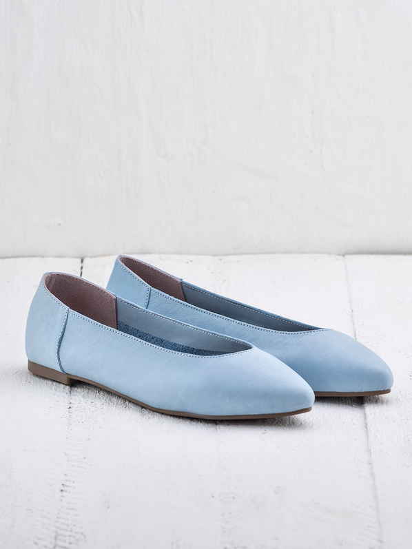 Mavi deri kadın babet - Elle Shoes
