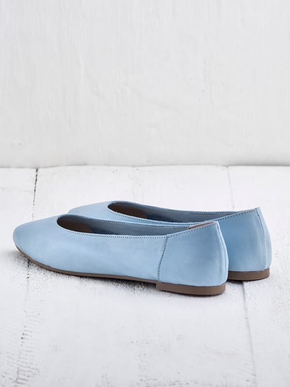Mavi deri kadın babet - Elle Shoes