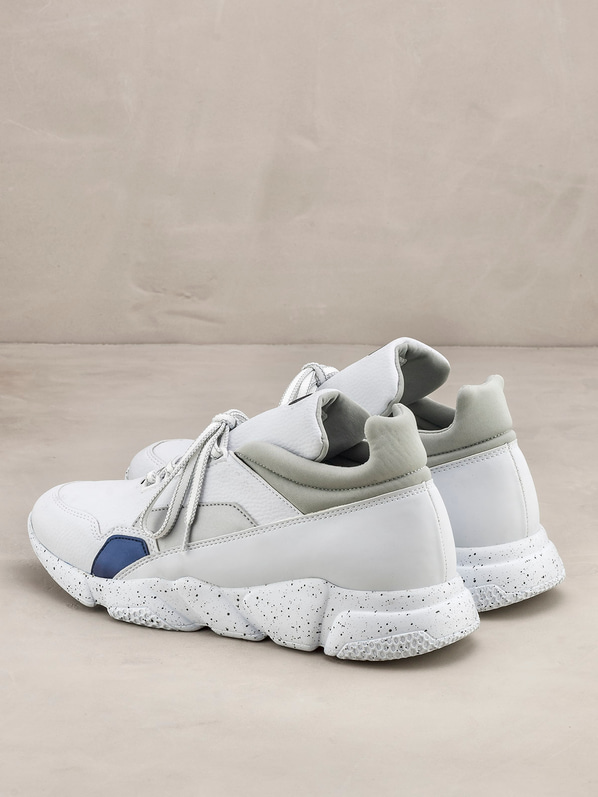 Beyaz deri erkek spor ayakkabı - Elle Shoes