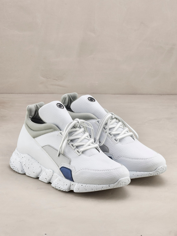 Beyaz deri erkek spor ayakkabı - Elle Shoes