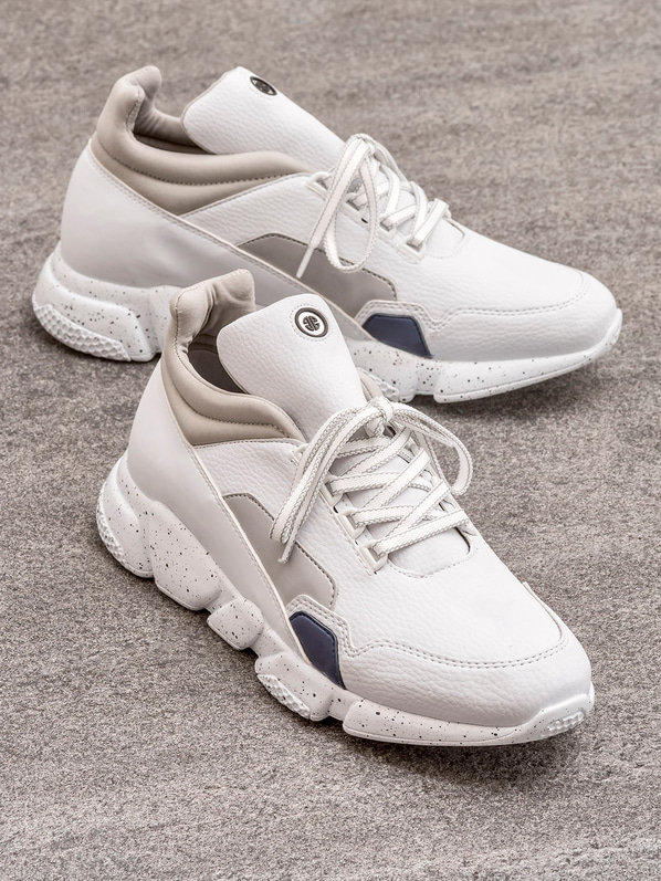 Beyaz deri erkek spor ayakkabı - Elle Shoes