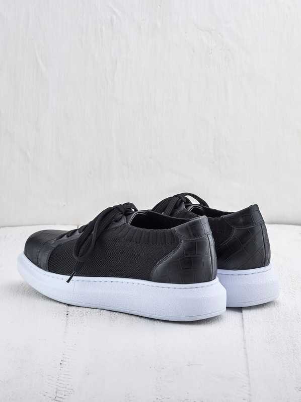 Siyah tekstil erkek spor ayakkabı - Elle Shoes