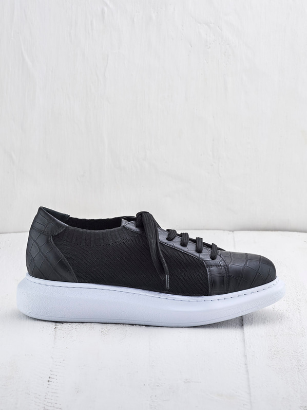 Siyah tekstil erkek spor ayakkabı - Elle Shoes