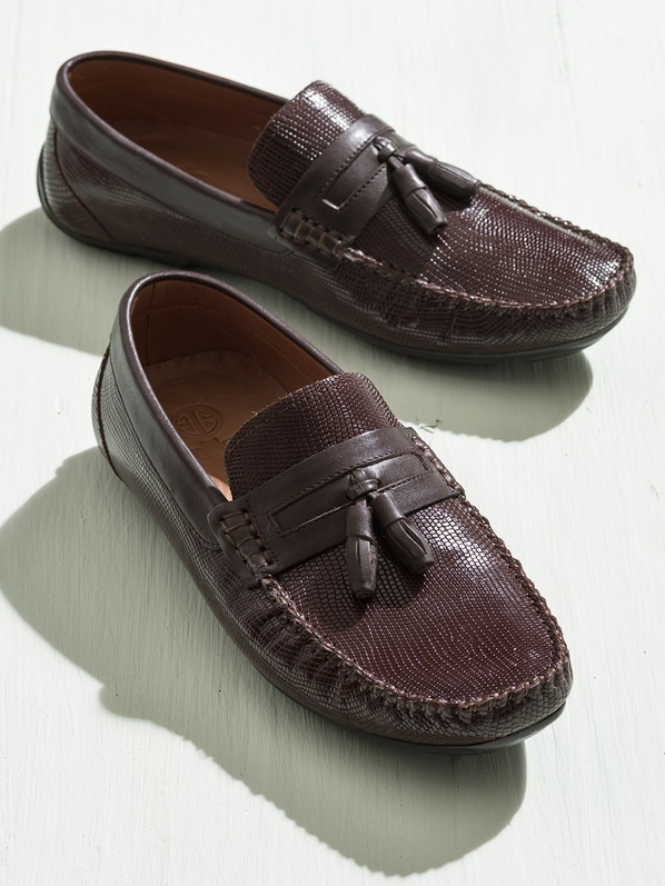Kahve deri erkek loafer - Elle Shoes
