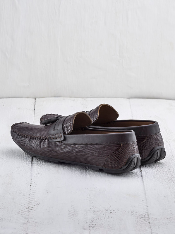 Kahve deri erkek loafer - Elle Shoes