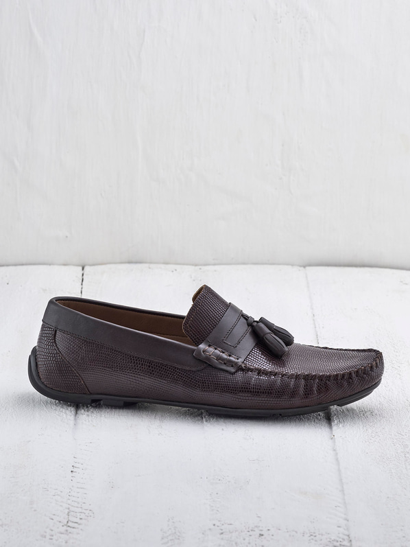 Kahve deri erkek loafer - Elle Shoes