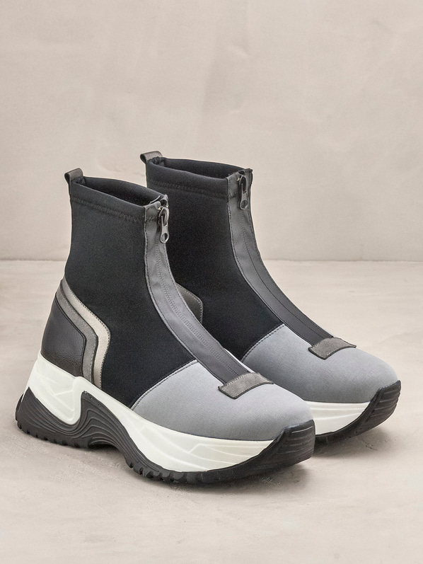 Gri düz kadın bot - Elle Shoes