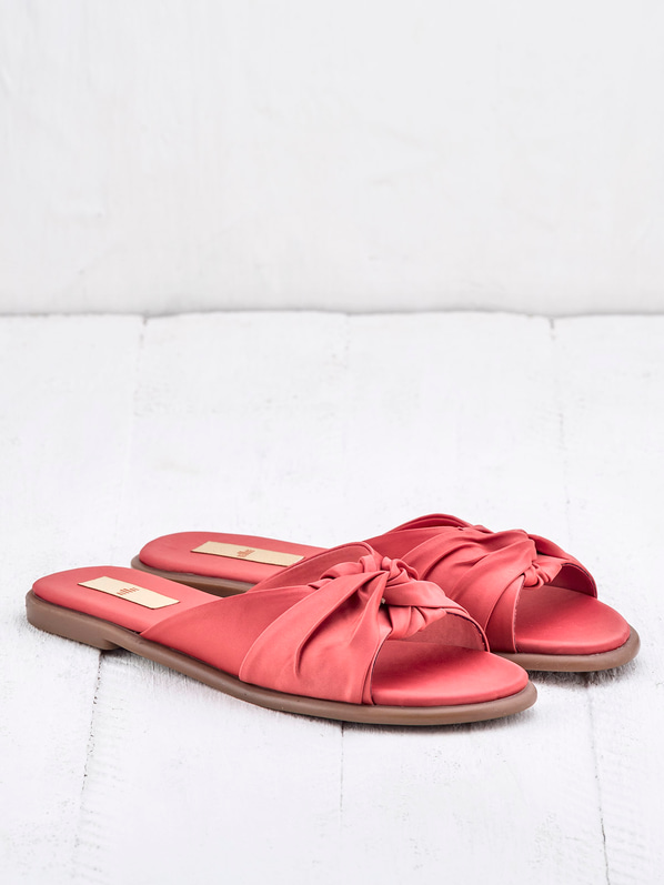 Mercan tekstil kadın düz terlik - Elle Shoes